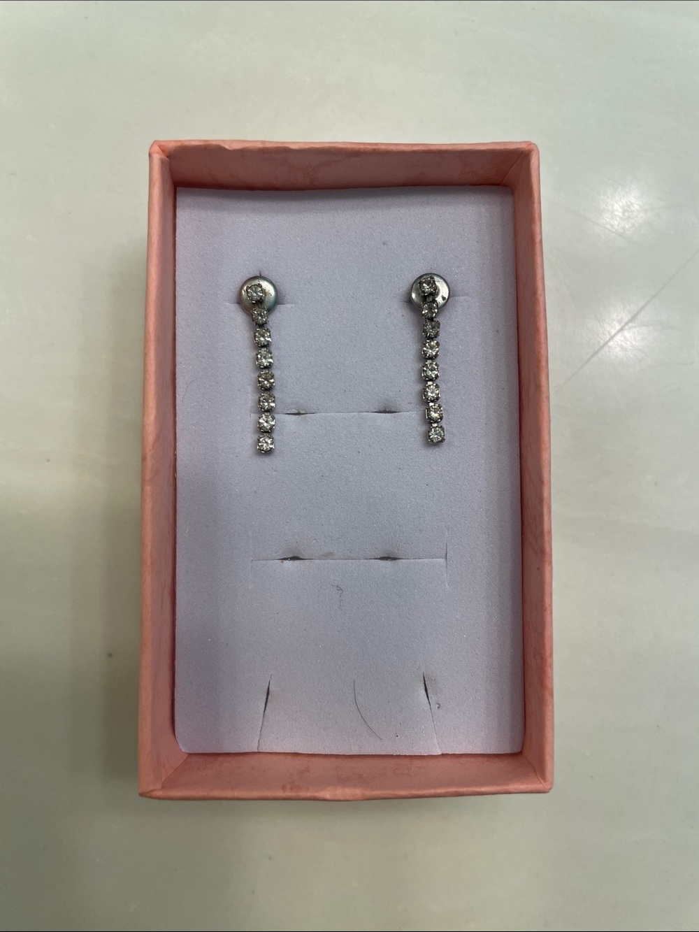 Silver Crystal Linear Drop Earrings - Women Jewelry